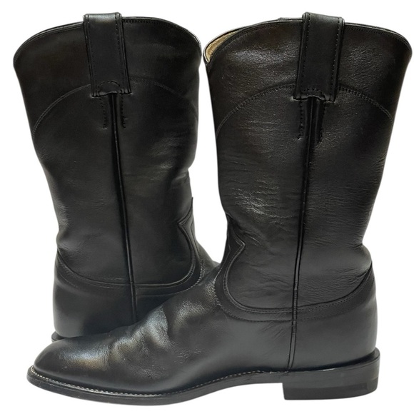 Justin Boots Shoes - JUSTIN LADIES CLASSIC BLACK KIPSKIN LEATHER ROPER BOOT SZ 5.5
